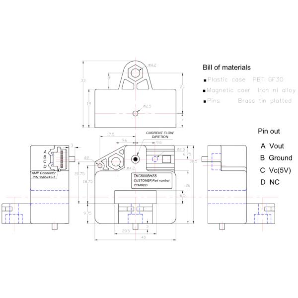 100-2000A Open Loop Hall Effect Current Sensor with ±1% Accuracy