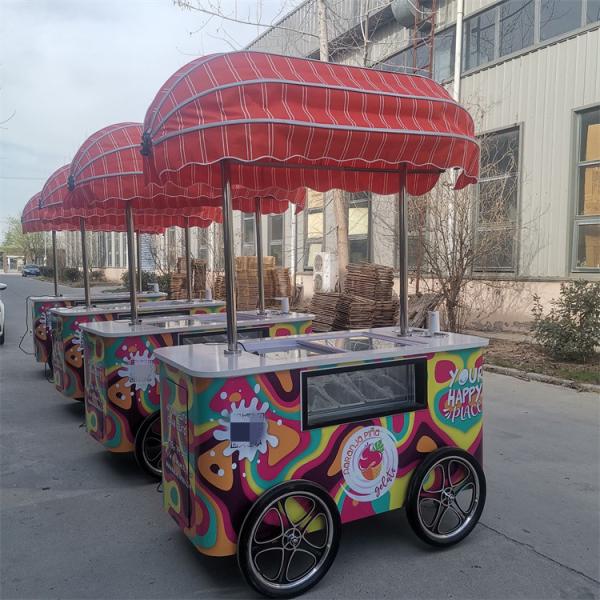 2023 New design coffee tricycle bike food cart for mobile business Ice Cream Cart Gelato Bike
