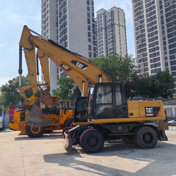 Original Paint Used Cat 320 Wheel Excavator Heavy Duty Vehicle Mining 20ton Wheel Digger