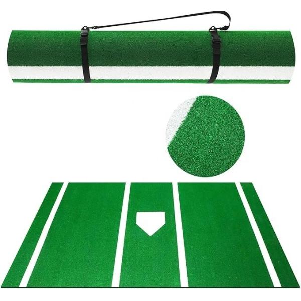 Green/Blue/Red Baseball Hitting Mat 12' x 6' Pile height 15mm Indoor Outdoor Training