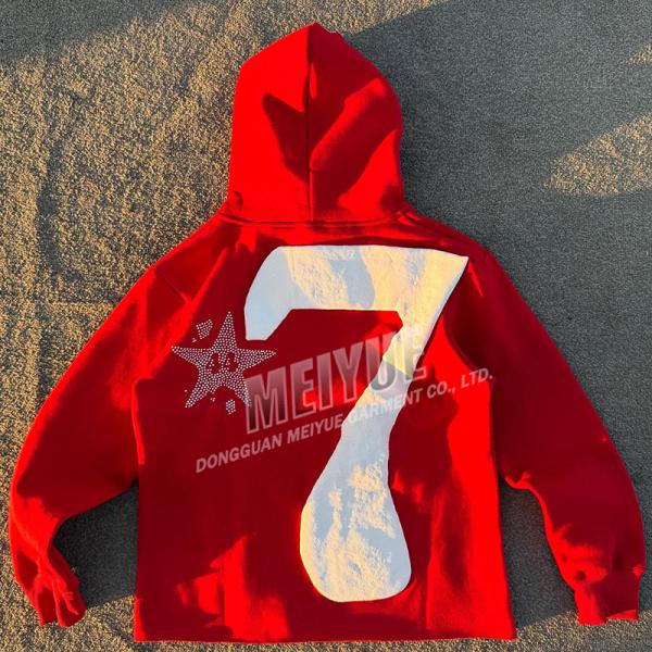 Fabricant personnalisé Impression puff Logo de sweat à capuche homme Unisexe Vêtements de rue 500 Gsm coton Sweat à capuche français Terry