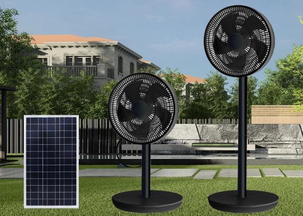 Lithium Battery Ac/Dc12v Solar Charging Floor Fan Vertical Remote Control