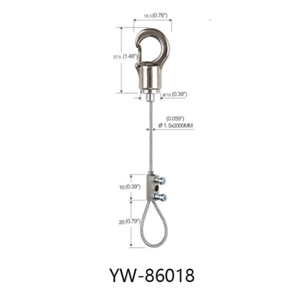 1.2*250mm Stainless Steel Wire Rope Lanyard And Eyelet Accessories For Safety YW86016