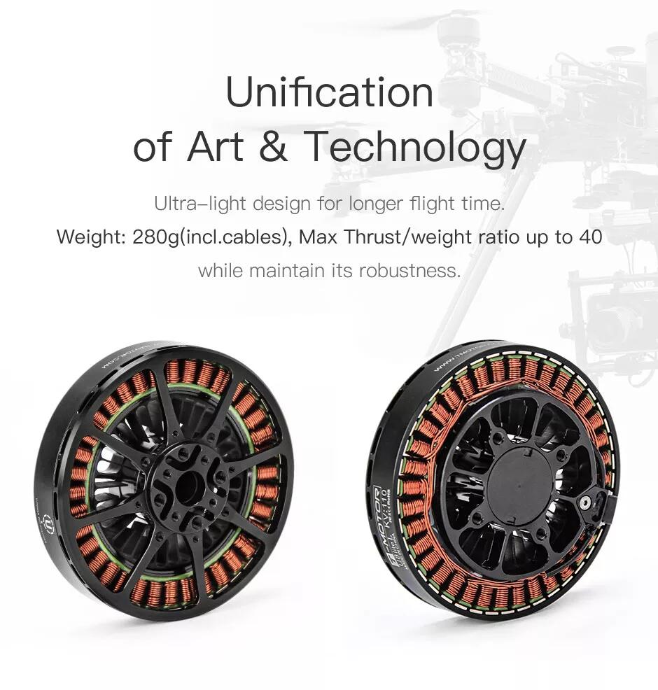 T-MOTOR U8 Lite L KV95 110 Power High Torque Efficiency Waterproof Brushless Motor Manned Multi Axis DIY