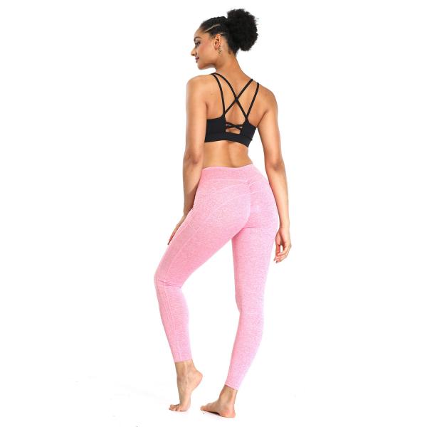 Casual Pink 9 Point Ladies Keep Fit Leggings Workout Pants For Women