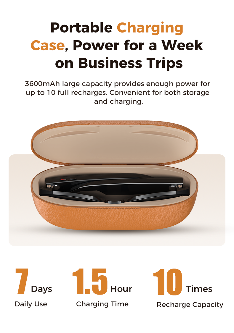 AI Smart Glasses Featuring 8MP Camera Video Recording Bluetooth Call Music Play Charging Box