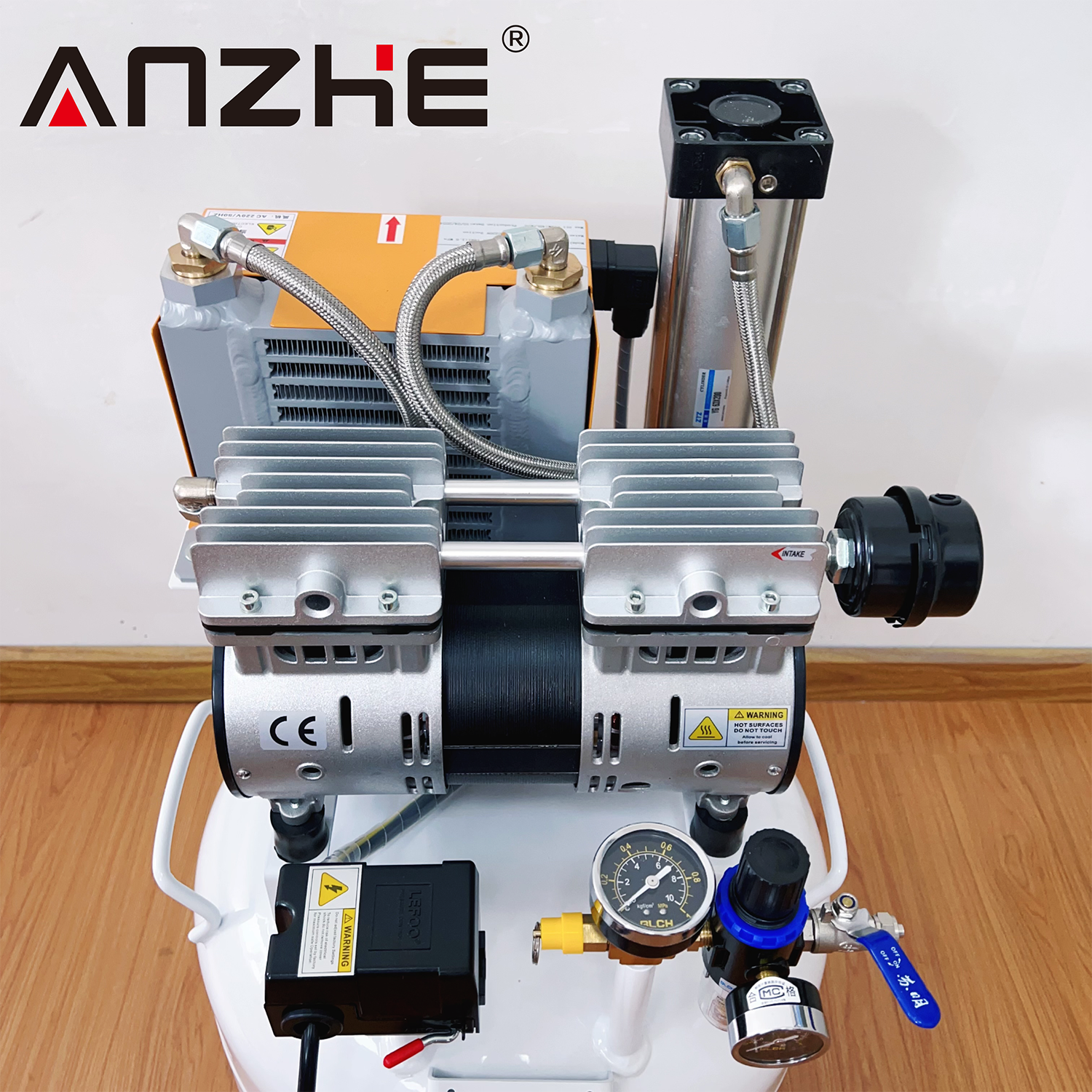 Ultra-Quiet Energy-Efficient 32L Silent Oil-Free Air Compressor for Medical & Dental Clinics with Dryer