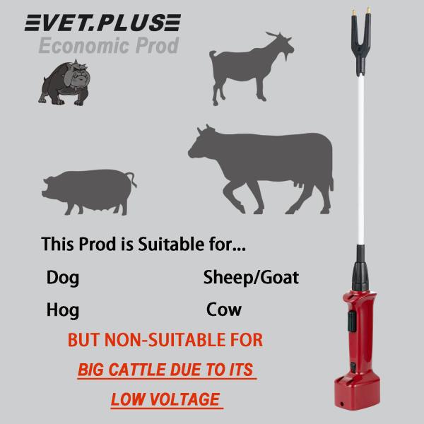 Rechargeable Livestock Hogs Dog Electric Hot Shot Cattle Prod With Flexible Shaft