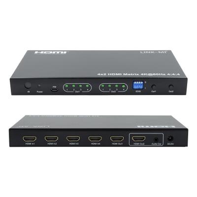 HDMI 4x2 Matrix Switcher 4K@60hz YUV4:4:4 18Gbps HDCP2.2 4 In 2 Out Hdmi Video Switcher