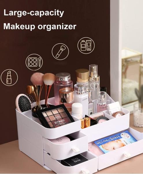 Large Plastic Desktop Lipstick Storage Box Cosmetic Makeup Organiser