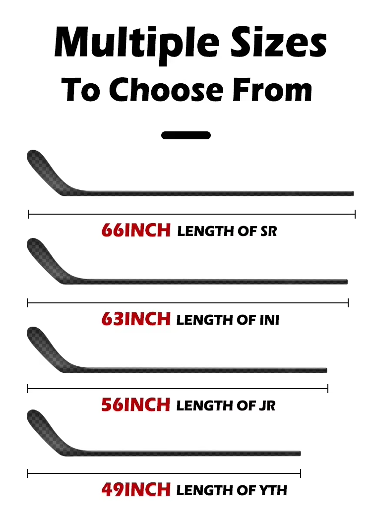 Carbon Fiber Ice Hockey Stick with Low Kick Point for Competition Standards