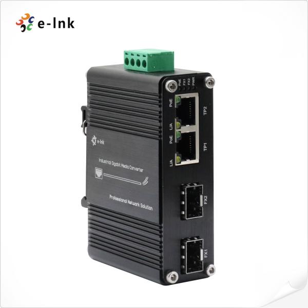 SFP 2 portos Ruggedized o volt industrial do volt -12 do interruptor 48 do ponto de entrada do gigabit