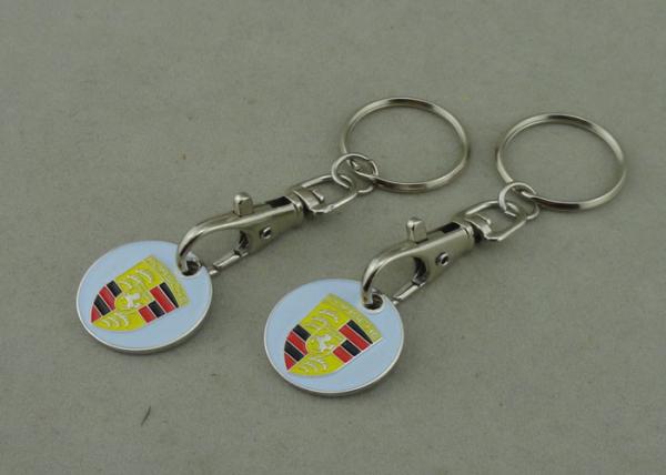 Porsche Shopping Car Trolley Coin Keyring Personalised Zinc Alloy