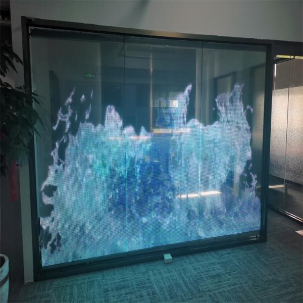 High Definition P6 Adhesive Transparent LED Display  , Super Slim Transparent LED Display Film