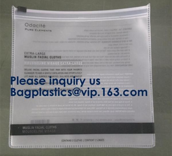 Slider Zipper Cosmetic Pvc Bag Clear Vinyl Pvc Zip lockk Bag,Matte PVC Zipper Slider Bag With Ring, Bagease, Bagplastics