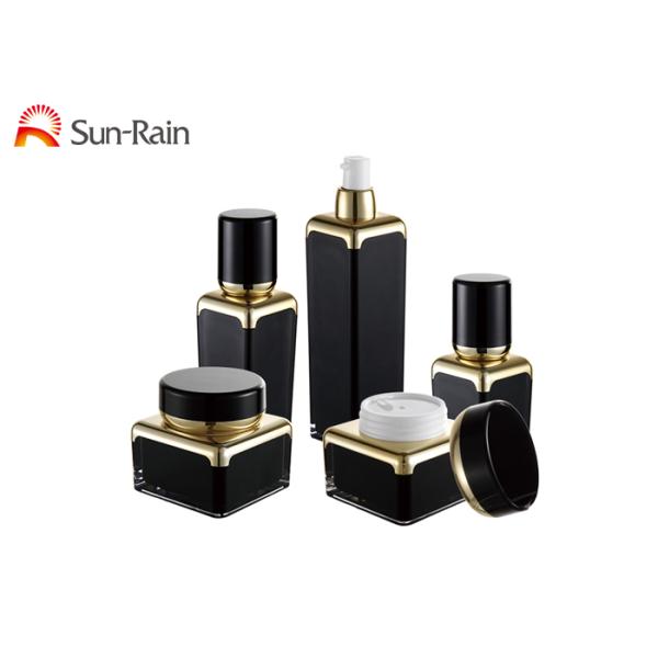 Small Sqaure Flat Lotion Pump Bottle , Acrylic Cosmetic Face Cream Bottle SR-2261