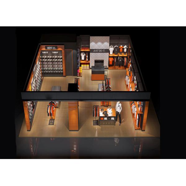 Custom Materials Wall Mounted Clothes Rail , Sport Clothing Racks For Stores