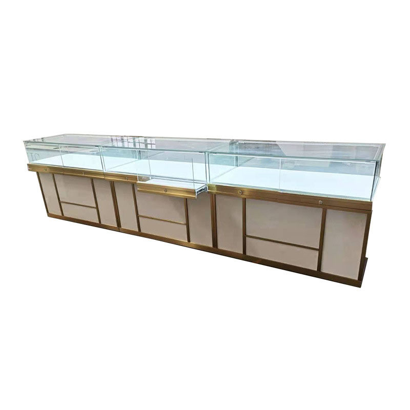 Commercial Sectional Display Furniture with LED Lights Glass Cabinet Display Showcase