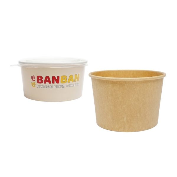 Customized eco-friendly biodegradable fast food takeaway kraft paper salad fried chicken paper bowl