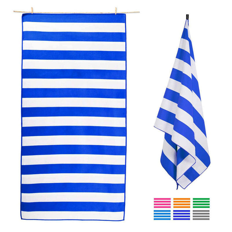 Повторно использованные голубые и белые Striped пляжные полотенца курорта быстро сухие