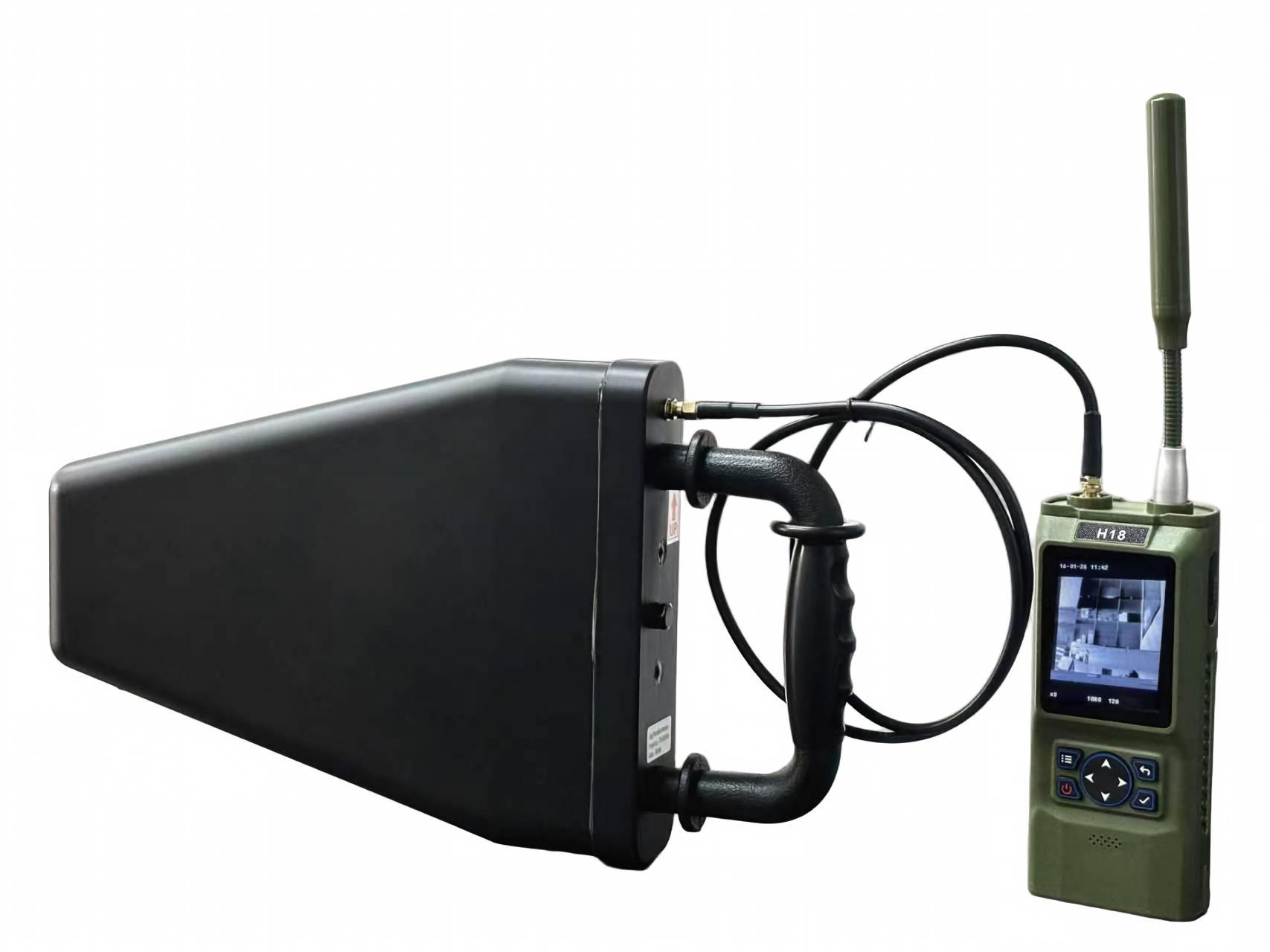 High Sensitivity 100M-8GHz Handheld Drone Detector FPV Capture Drone Detection 1-2km Dji Drone Detection