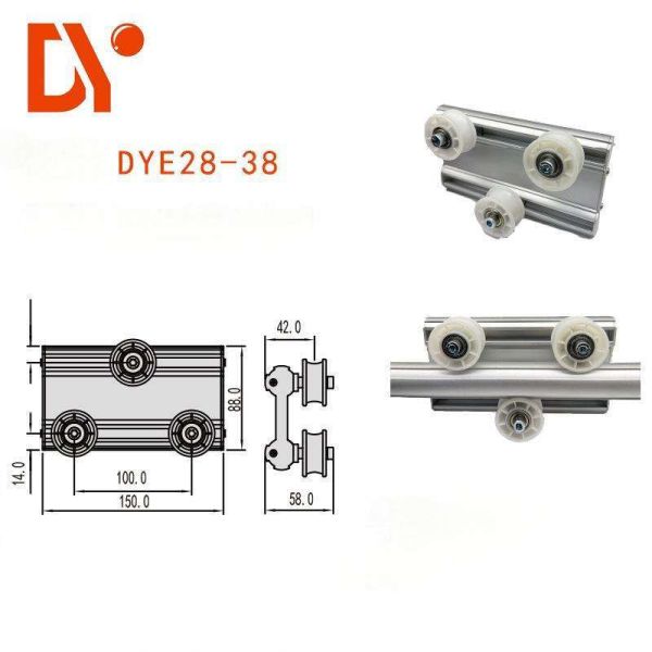 DYE28-38 Raccord de tube en aluminium industriel de haute qualité, rouleau de rainure de tube coulissant