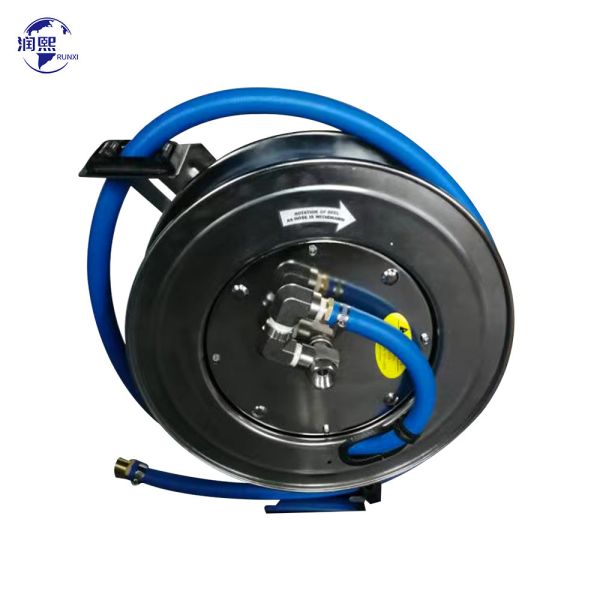 Steel Metal Retractable High Pressure Hose Reel Automotive Water Fuel Hose Reel