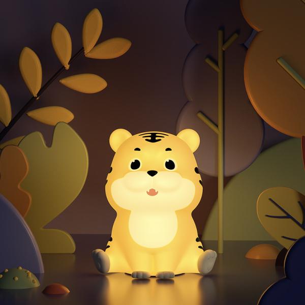 Portátil USB recarregável lindo animal LED luz noturna para bebê crianças crianças pequenas 3500K