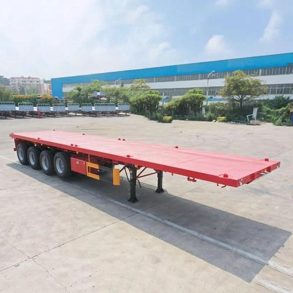12500*2500*1600 MM Steel Plate Flat Container Semi-Trailer with 3/4-Axis and Customizable Air Suspension Steel Suspension