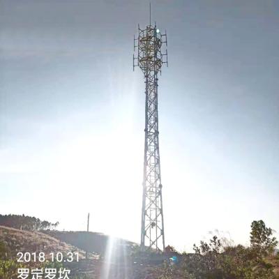 SST Mobile Communication Lattice Steel Towers 3 Platform Hot Dip Galvanized