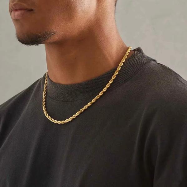 Non Tarnish No Fade Stainless Steel Rope Chain Jewelry Necklace Rope Chain Necklace