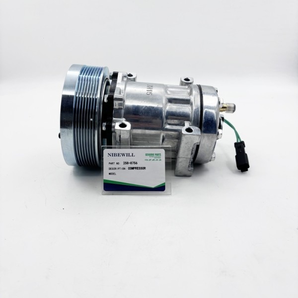 258-8756 AC Compressor 12V / 24V OEM and New Air Conditioning Pump for Excavator