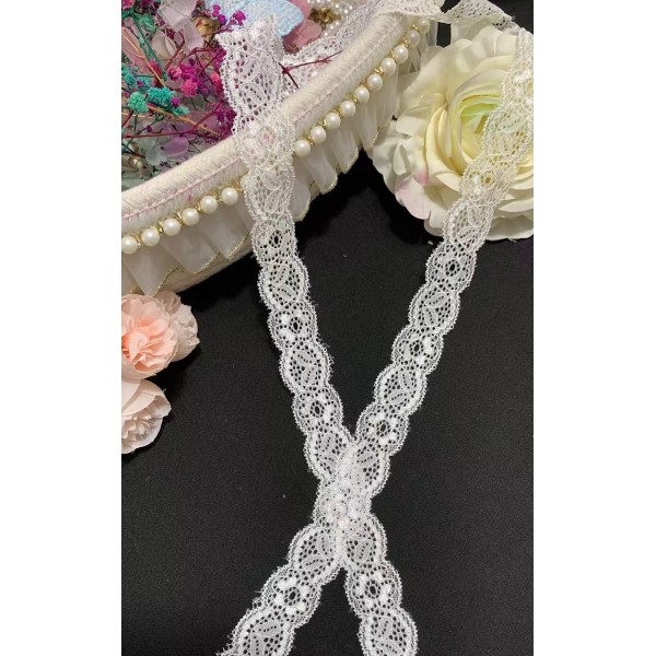 2.5cm Elastic French Lace (Nylon/Spandex) Knitted Trim for Ladies' Clothing & Hats Accessories