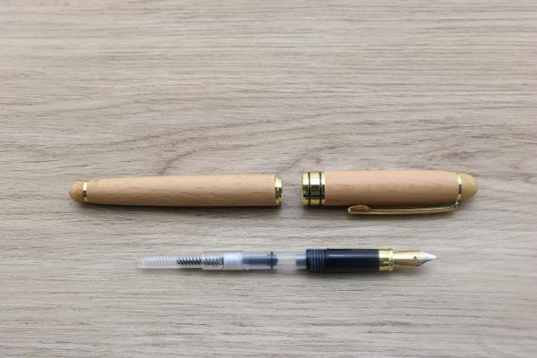 Eco Friendly Beech Wood Fountain Pen Brass Accessories For Business Gifts Friends