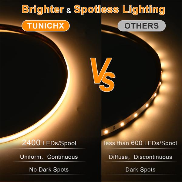 384 чипов/м COB Высокий лумен DC12V24V Теплый 3000K светодиодный светодиодный свет для телевизора