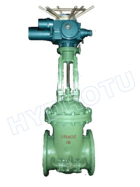 PN 0.25 - 6.4 Mpa Electric/ Manual Flanged Gate Valve / Sluice Valve for Hydro Power Station