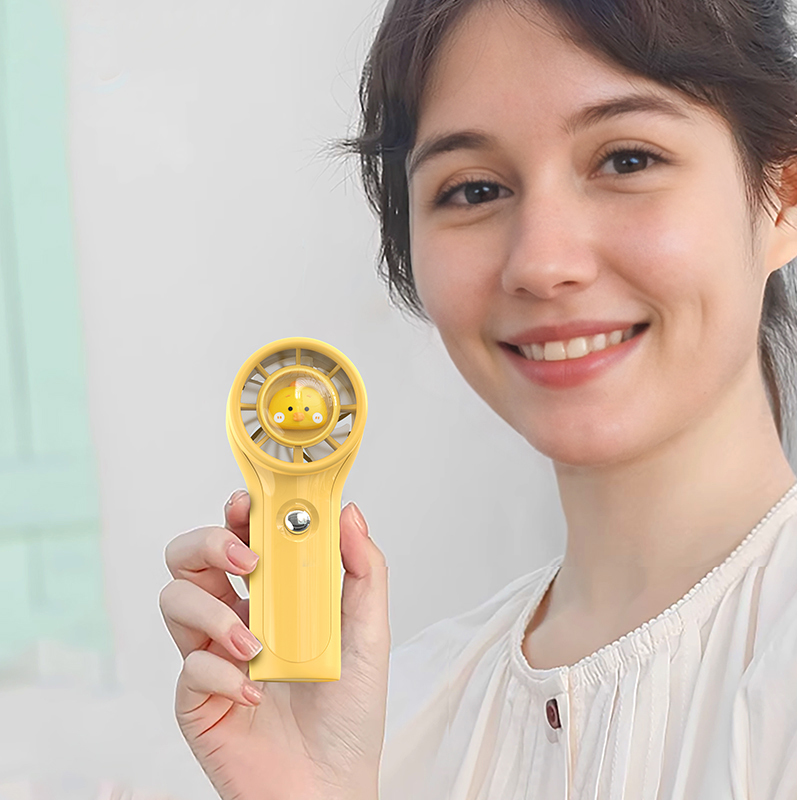 Rechargeable Kids-Safe Design Quiet Cute Cartoon Pig/Cat/Chicken Kids Handheld Fan with 1200mAh Battery