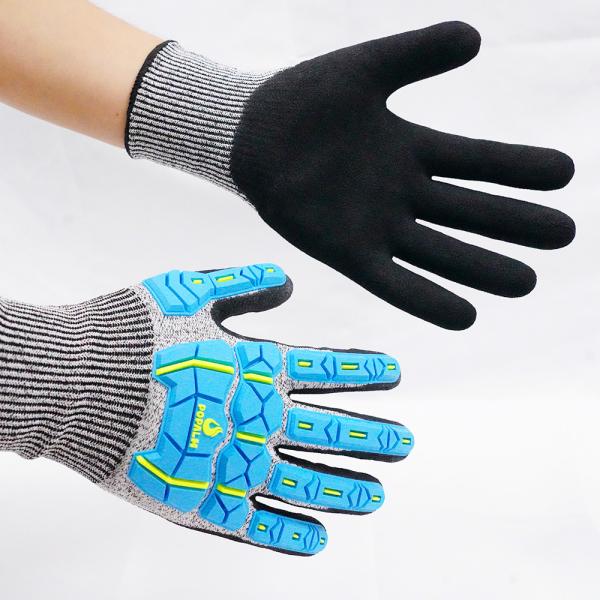 Superior 13 Gauge Cut Proof TPR Safety Gloves Nitrile Coated Oil Industrial Work Gloves For Heavy Duty
