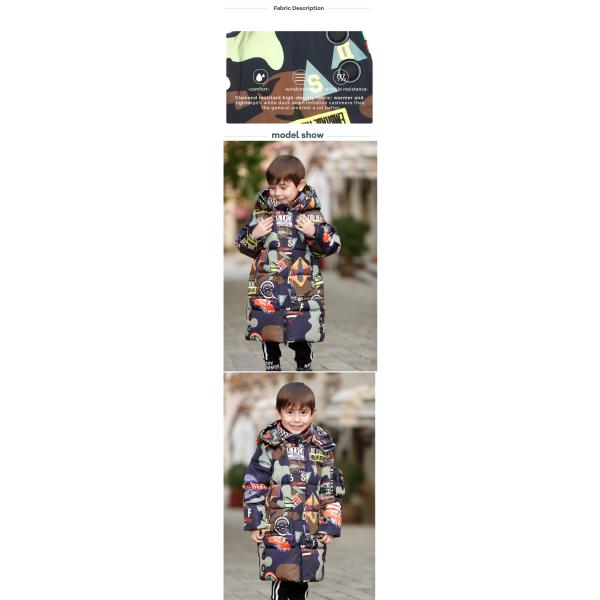 Bilemi Windproof Trench Frozen Warm Fashion Outdoor Boys Down Jacket Kids Winter Clothes