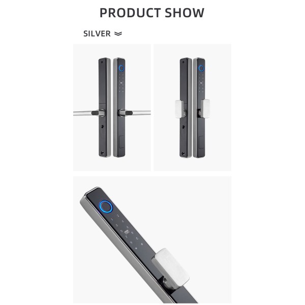 Stainless Steel European Standard Smart Lock Outdoor Waterproof Fingerprint Lock Narrow Frame Door Aluminium Alloy Door Lock