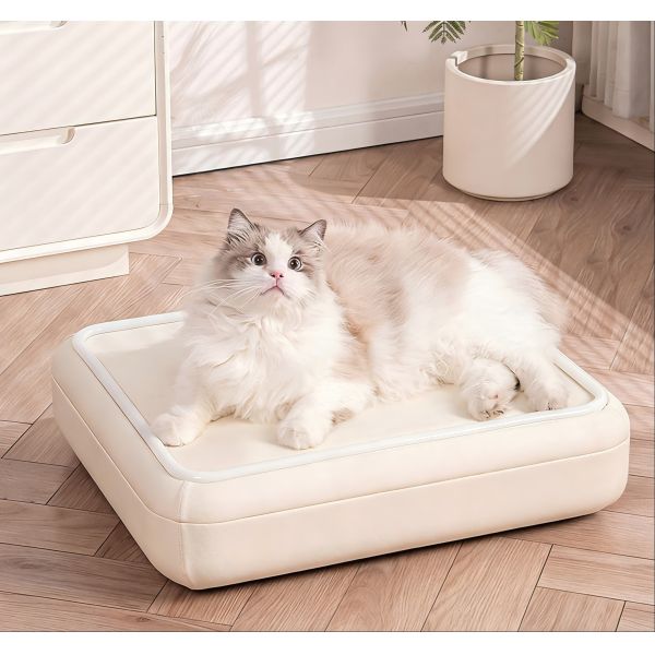 Temperature Control Wool Pet Mat Smart Heating Massage LED Lights Soft Cushion Non Slip Removable Washable