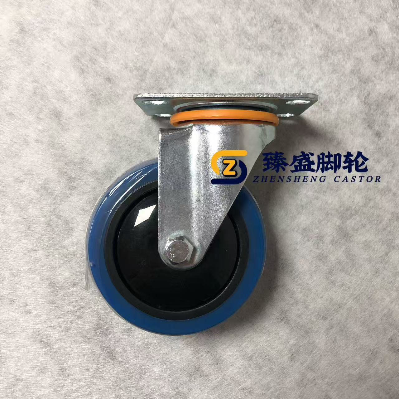 OEM 100mm Blue TPR Caster Swivel Wheel With Anti-dust Ring