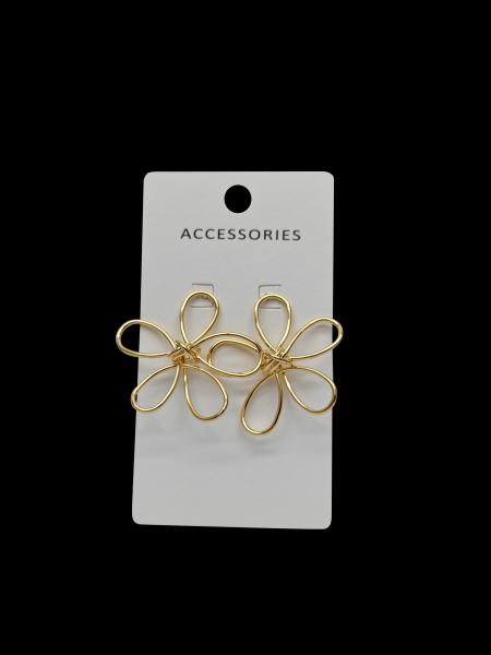 Women's Alloy Floral Earrings Golden Silver Hollow Design