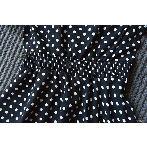 Toddlers Round Neck Summer Black And White Polka Dot Strapless Dress For Girls