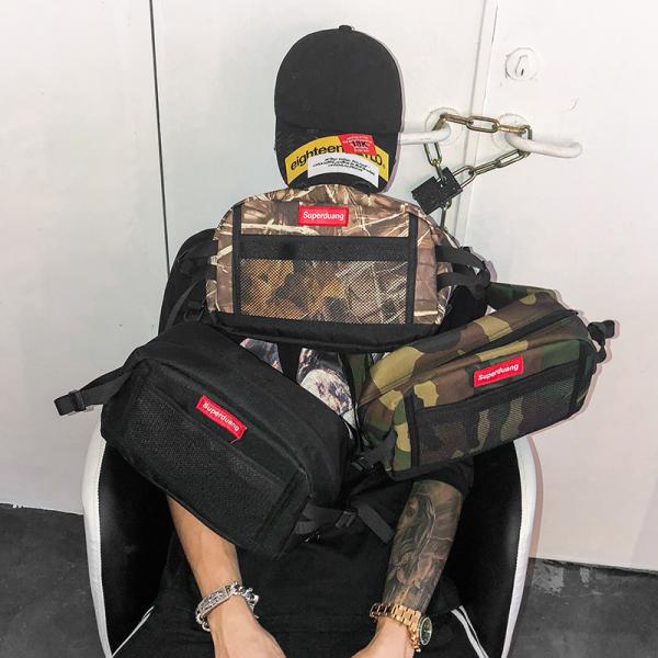 Shoulder bag men's large messenger bag students hip-hop sports personality youth riding bag