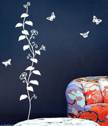 Decorative Removable Wall Flower Stickers G128 / Wall Sticker Art