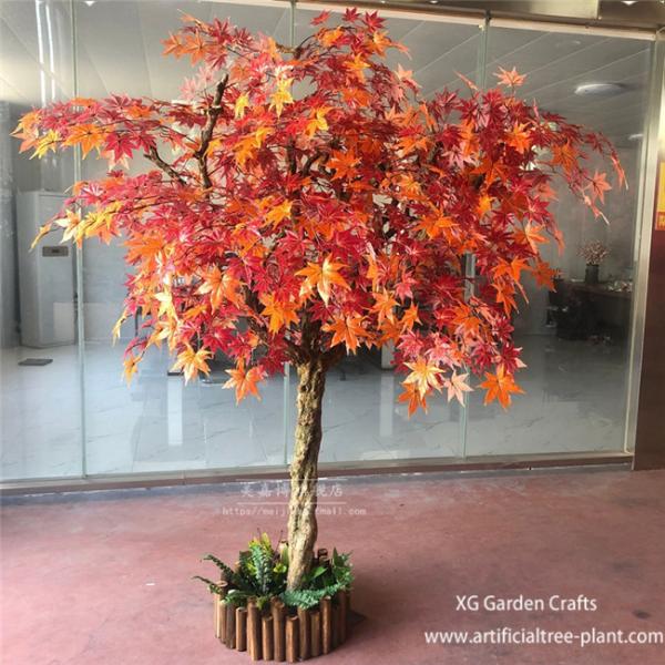 Crimson Red Artificial Maple Tree Home Garden Plants Office Decoration