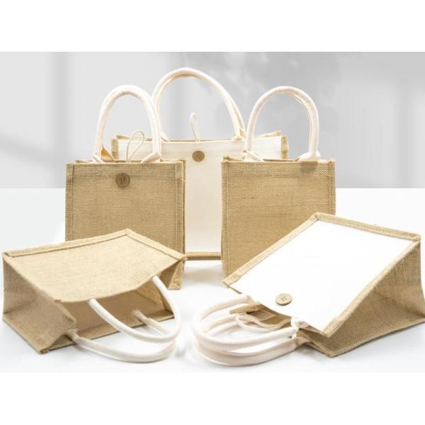 Bag Square Shape Laminated Waterproof Canvas Cotton Shopping Tote Beach Bag for Promotion