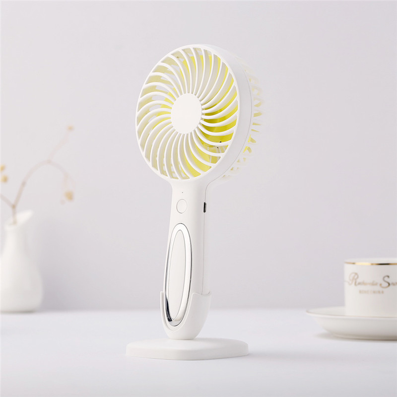 Outdoor Electric Mini Portable Rechargeable 3-Speed LED Light Smart Handheld Fan for Car/RV Use