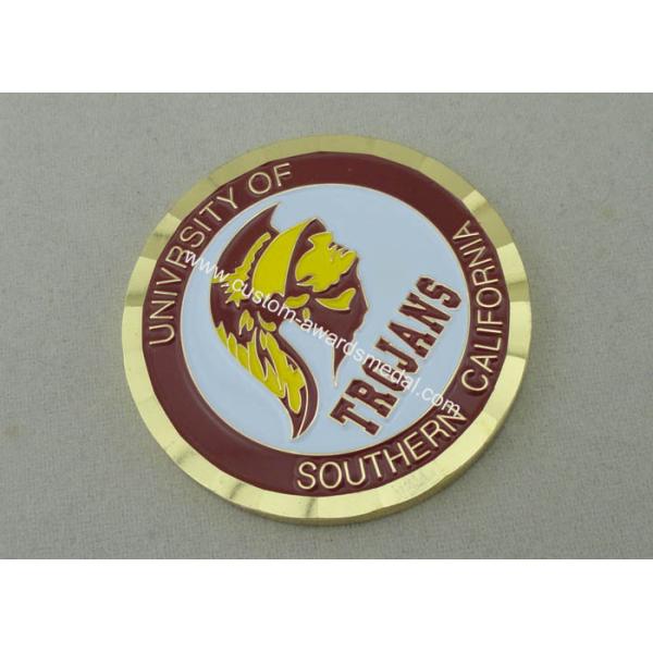University Of Southern California Brass Stamped Personalized Coins With Diamond Cut Edge